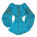 SALE!! Embroidered blouse "Turqoise Flirt", size L